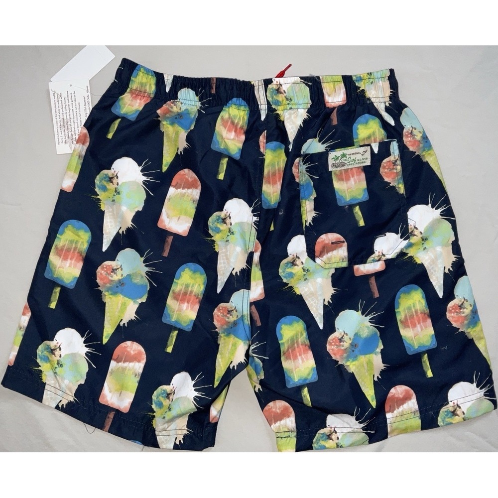 NWT Men's U.S. Surf Club Oahu, Hawaii Ice Cream‎ Cone Lined Swim Trunks - Small - Picture 5 of 7